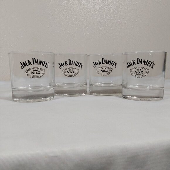 Like New Set of 4 Weighted Official Jack Daniel's Whiskey Rocks Lowball Glass - Picture 1 of 8